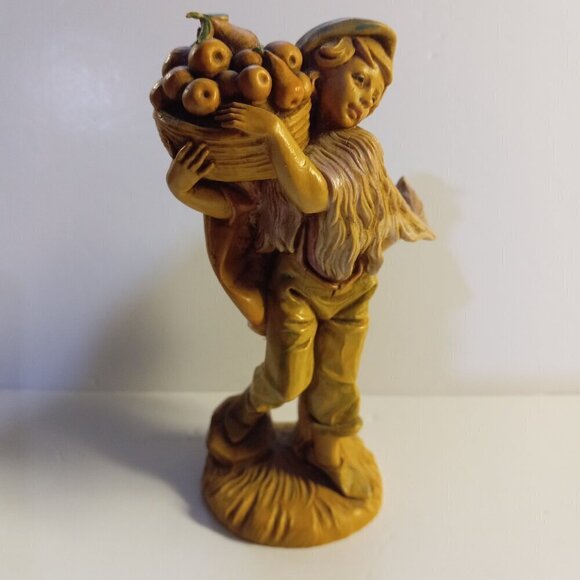 Fontanini Depose Italy 145 Seth Carrying Basket of Fruit Classic Figurine 1987 - Picture 1 of 10